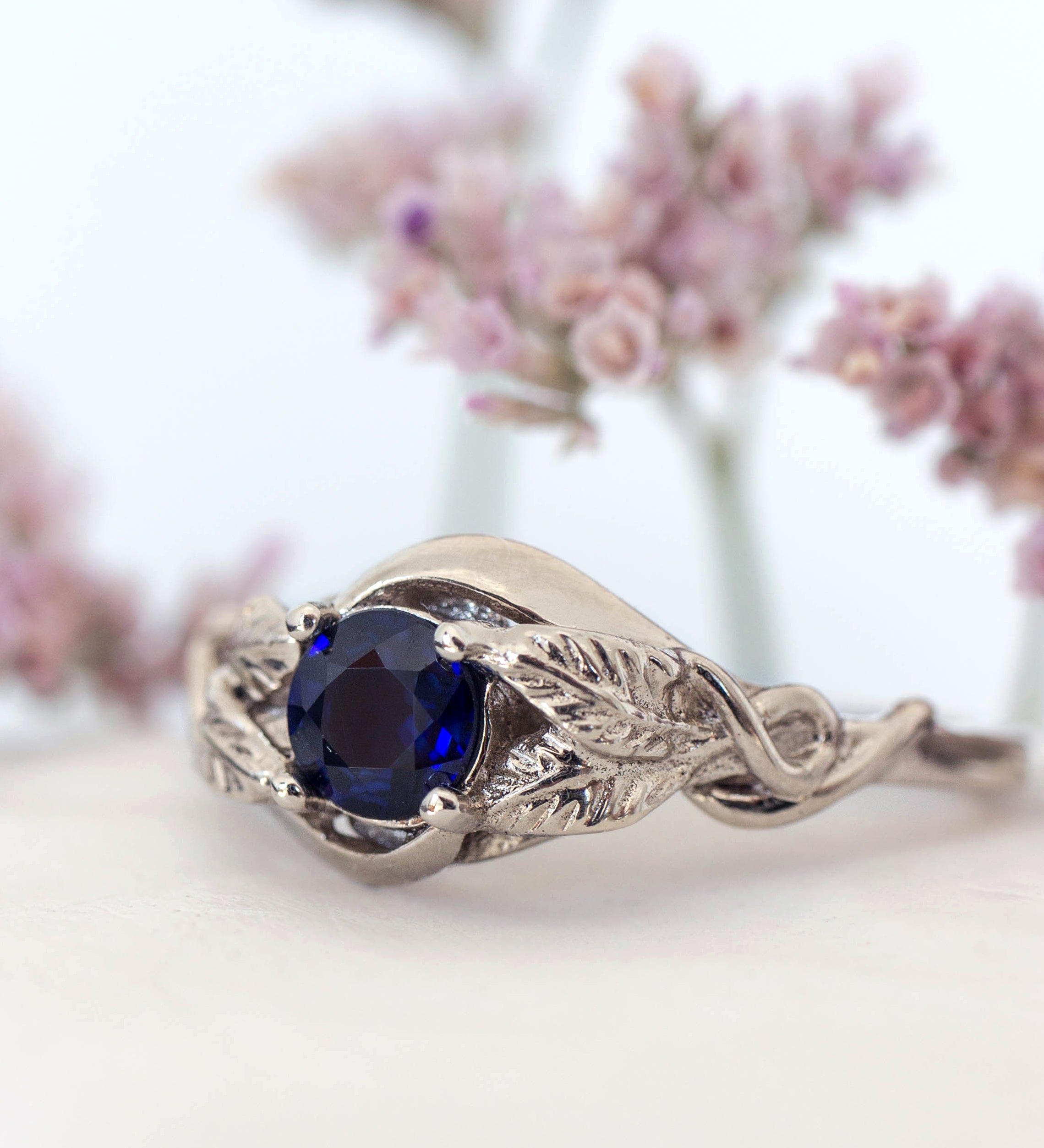 Natural sapphire engagement ring / Azalea - Eden Garden Jewelry™