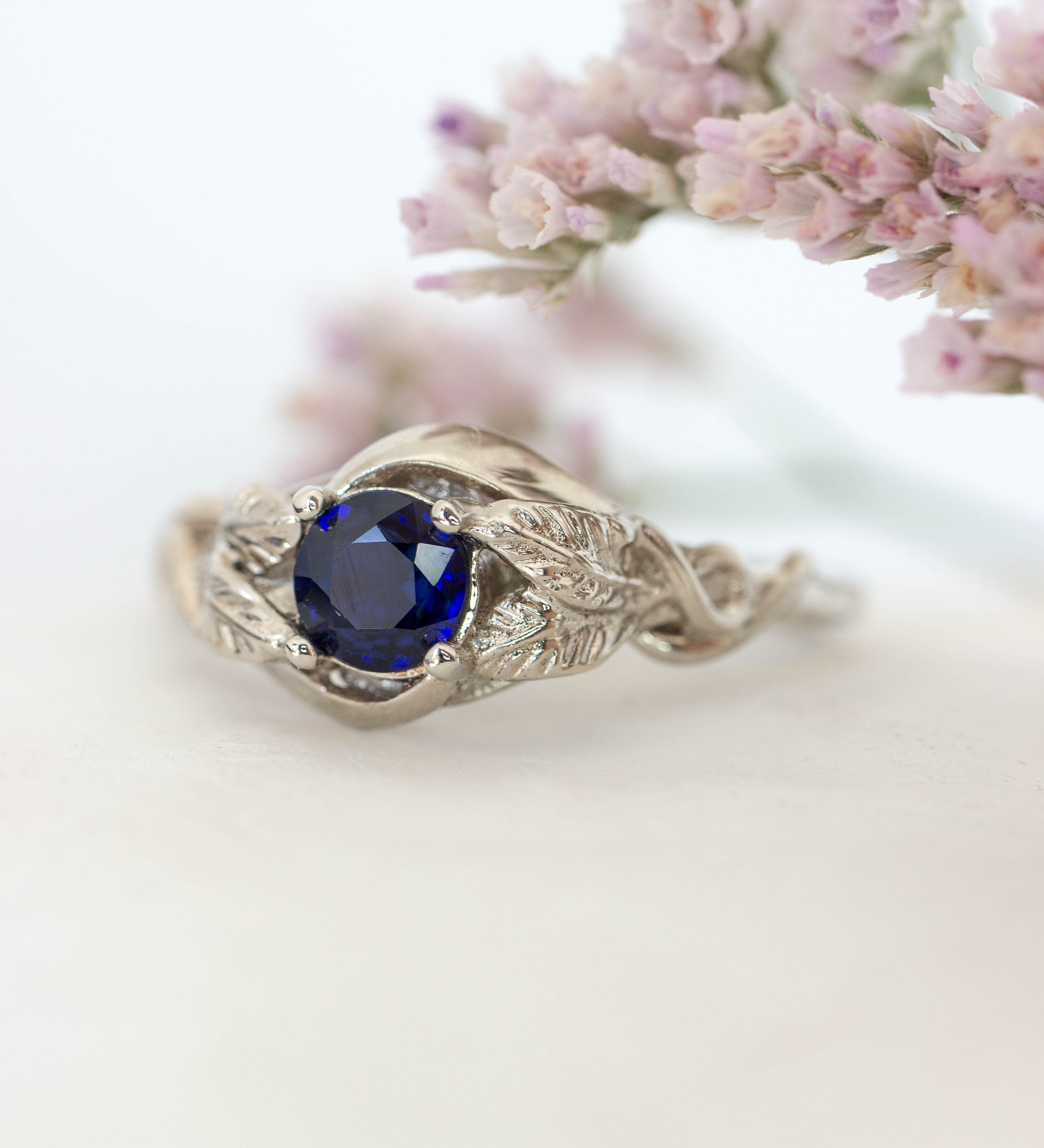 Natural sapphire engagement ring / Azalea - Eden Garden Jewelry™