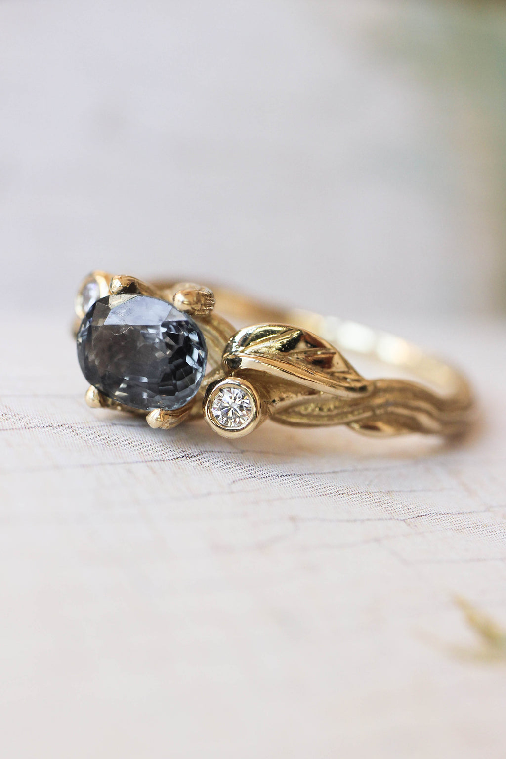 Branch engagement ring with grey spinel and diamonds / Arius | Eden ...