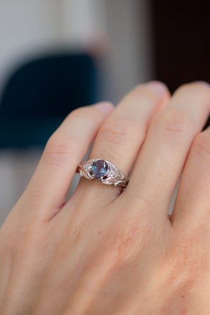 Colour change alexandrite ring with diamonds / Wisteria - Eden Garden Jewelry™