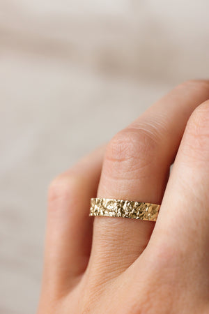 Wedding bands set for couple, rock textured rings - Eden Garden Jewelry™