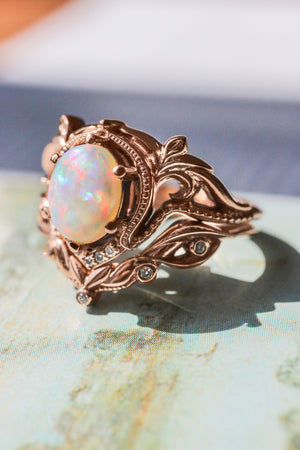 Black Opal Ring, Black Opal Engagement Ring, Natural Opal Ring, Opal  Diamond Ring, Black Gold Ring - Etsy