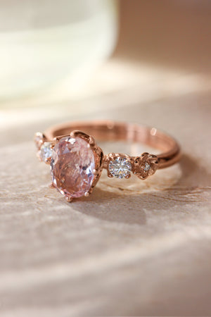 Oval morganite engagement ring - Eden Garden Jewelry™