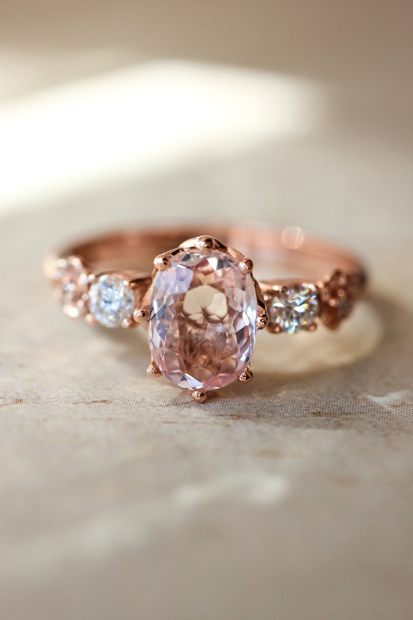 Oval morganite engagement ring - Eden Garden Jewelry™