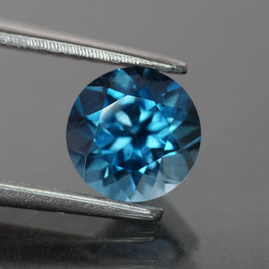 Topaz, teal blue, round cut VVS 6.5mm 1ct - Eden Garden Jewelry™