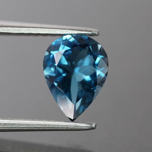 Topaz, teal blue, pear cut VVS 8x6mm 1.15ct - Eden Garden Jewelry™
