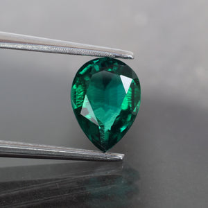 Emerald | Lab-Created Hydrothermal, pear cut 8 x6mm, VS 1ct - Eden Garden Jewelry™