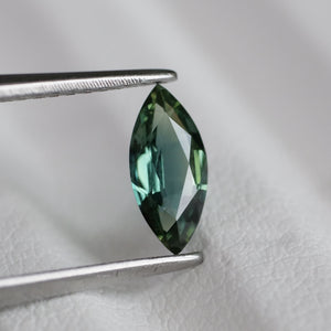 Sapphire teal | natural, greenish blue color, marquise cut 8x4 mm, 0.56 ct, Australia - Eden Garden Jewelry™