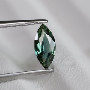 Sapphire teal | natural, greenish blue color, marquise cut 8x4 mm, 0.56 ct, Australia - Eden Garden Jewelry™