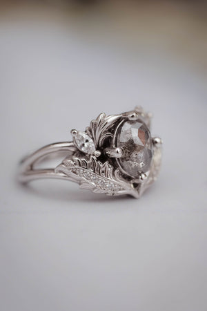 Salt & pepper diamond engagement ring / Adonis - Eden Garden Jewelry™