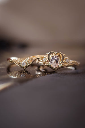 Bridal ring set with morganite / Amura - Eden Garden Jewelry™