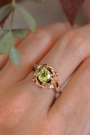 Ivy Undina | 6 mm round cut gemstone setting - Eden Garden Jewelry™