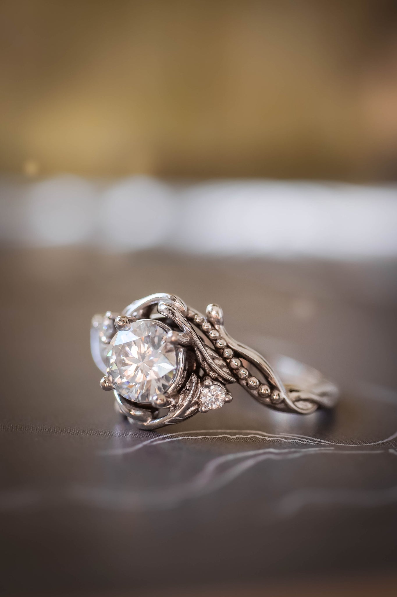 moissanite engagement ring for bride