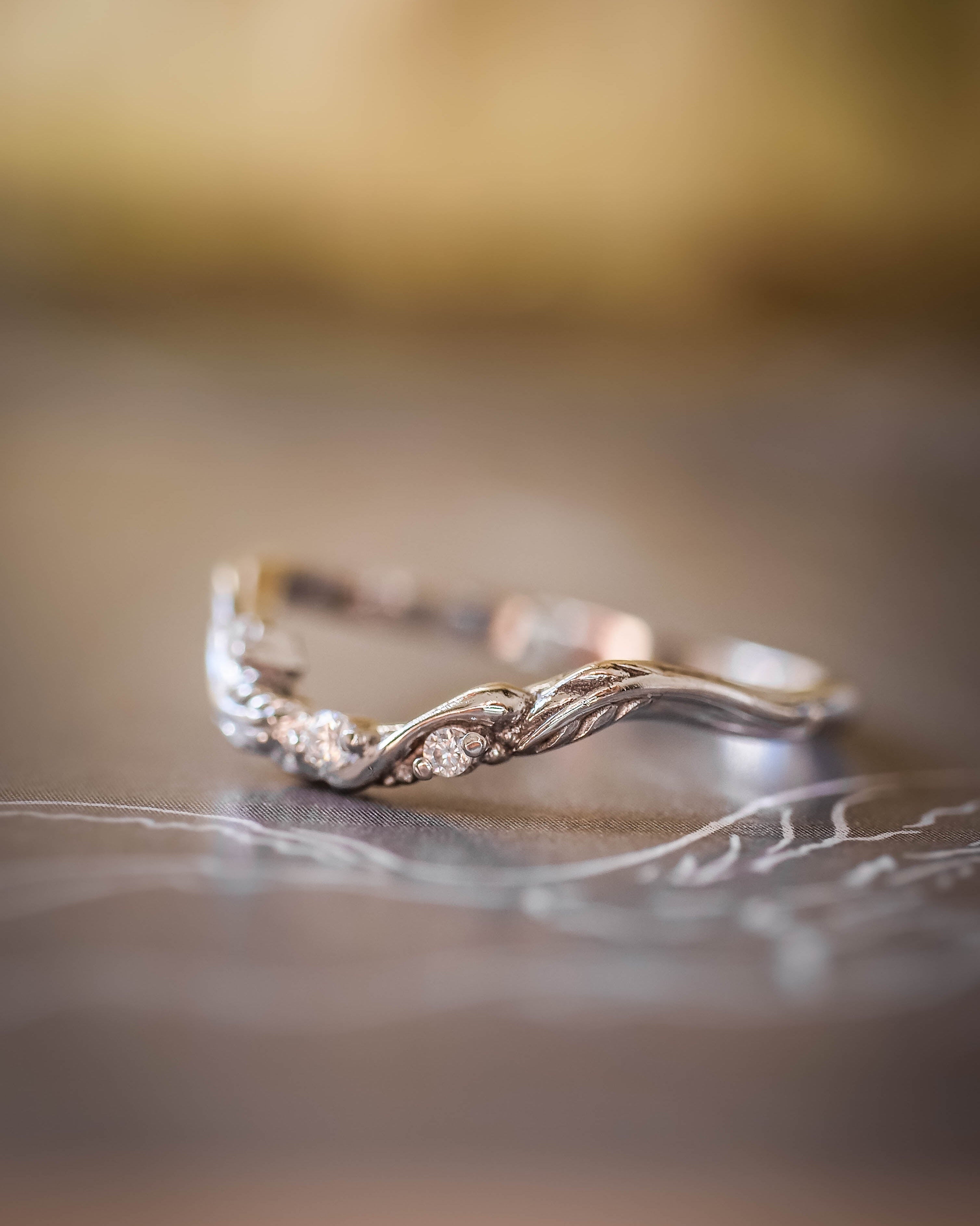 1 carat moissanite bridal ring set / Undina - Eden Garden Jewelry™