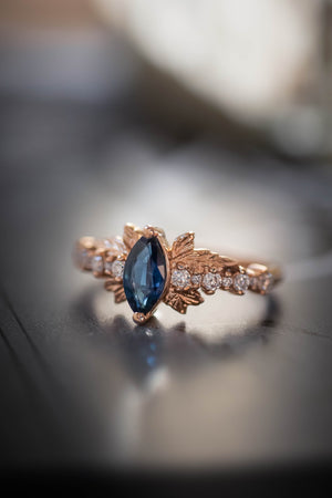 Sapphire engagement ring with diamonds / Verbena - Eden Garden Jewelry™