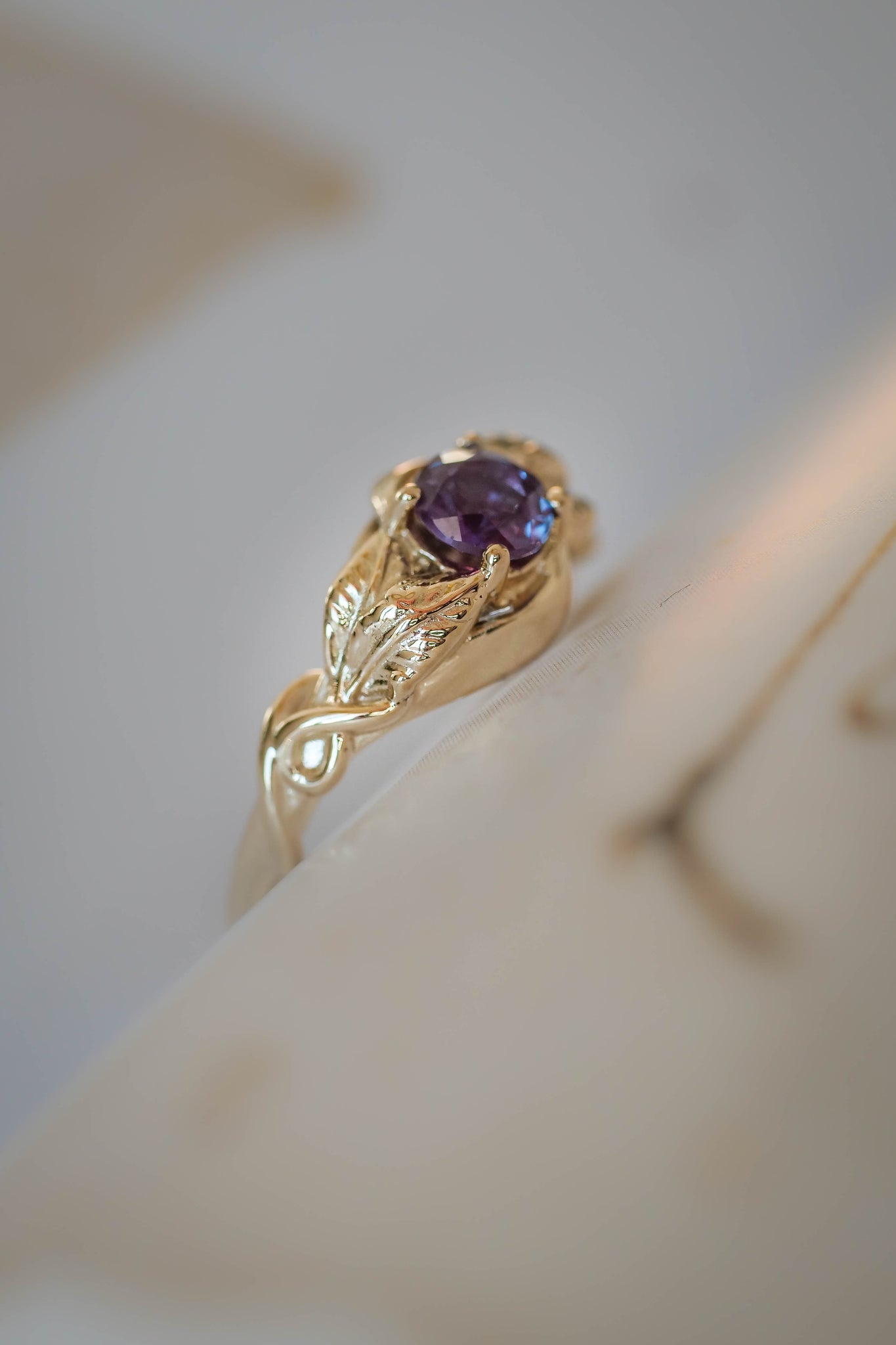 Alexandrite engagement ring / Azalea - Eden Garden Jewelry™