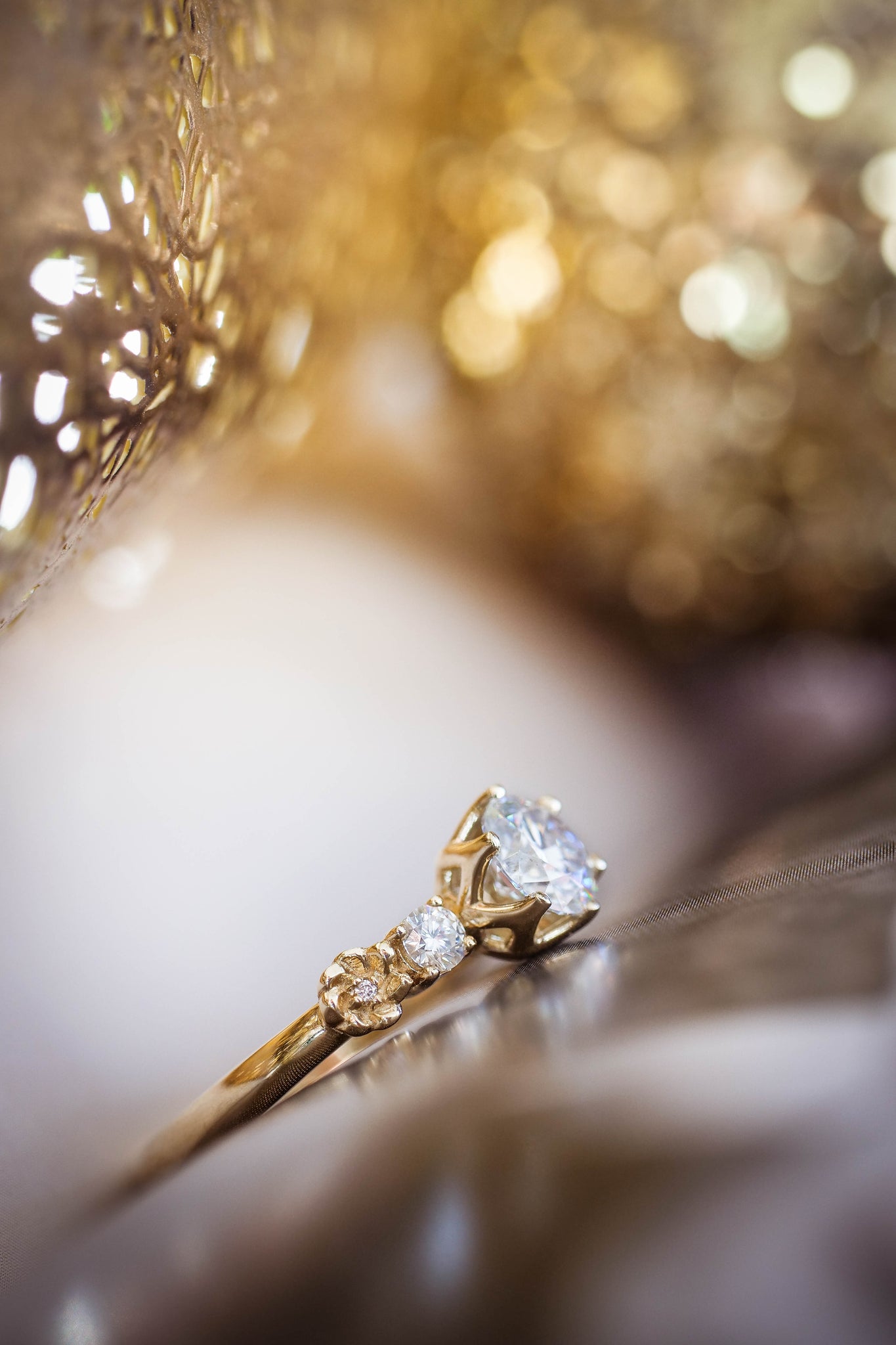 1 carat moissanite ring, floral engagement ring - Eden Garden Jewelry™