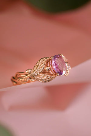 Pink sapphire engagement ring / Cornus - Eden Garden Jewelry™