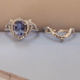 Lavender tanzanite and diamonds engagement ring / Lida oval - Eden Garden Jewelry™