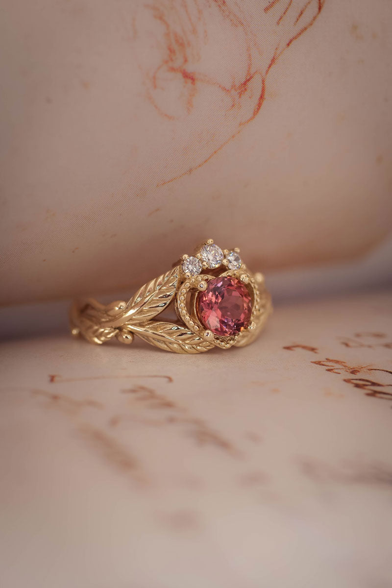 rose gold tourmaline  engagement ring