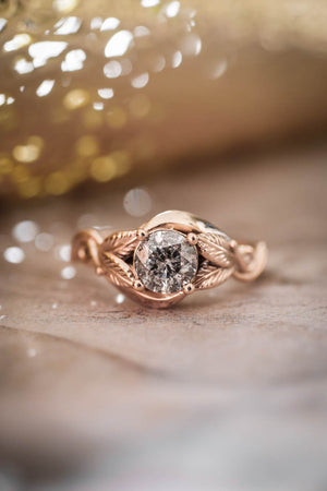 Salt & pepper diamond engagement ring / Azalea - Eden Garden Jewelry™