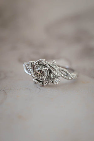 Salt & pepper diamond engagement ring  / Undina - Eden Garden Jewelry™