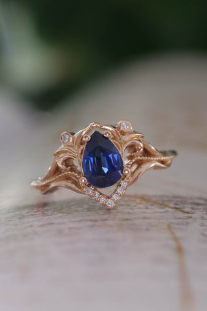 engagement ring with sapphire