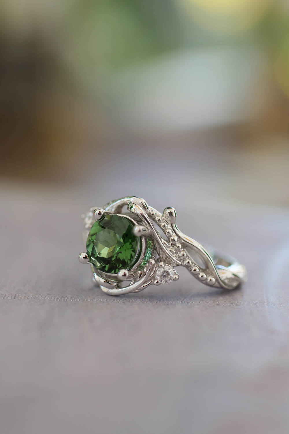 dark green tourmaline ring