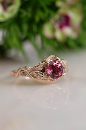 Rose gold engagement ring with pink tourmaline / Azalea - Eden Garden Jewelry™