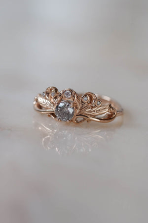 beautiful alternative engagement ring with gray diamonds