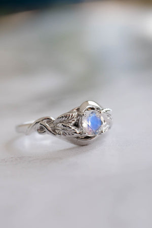 Woman engagement ring with moonstone