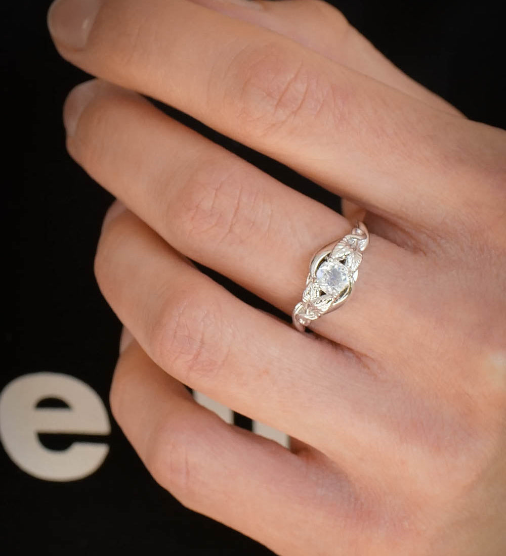 unique nature inspired engagement rings, moonstone rings