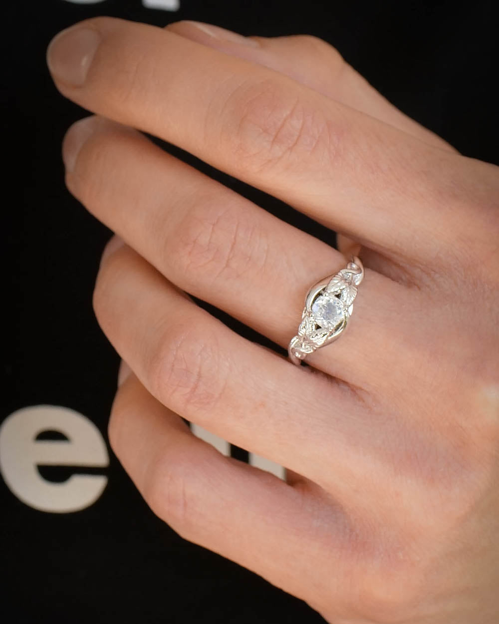 unique nature inspired engagement rings, moonstone rings