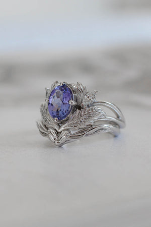 Natural AA Color Tanzanite Three Stone Halo Ring | Burton's – Burton's Gems  and Opals