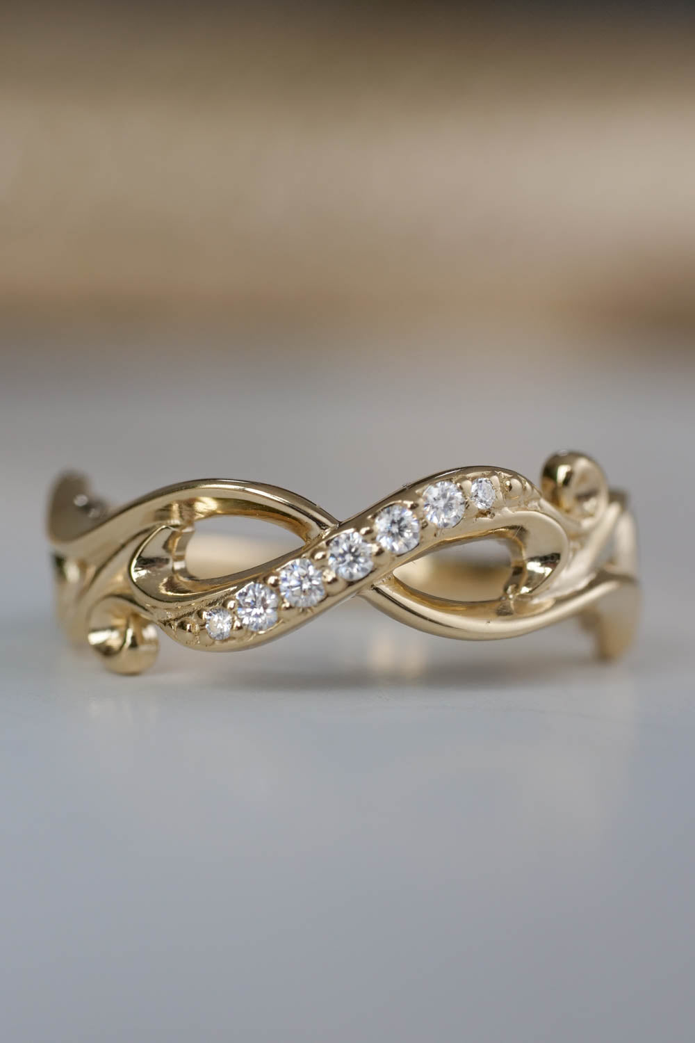 Infinity wedding band with diamonds | Gold wedding ring | Eden Garden  Jewelry™