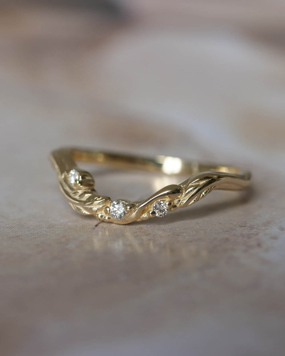 curved wedding ring for Undina engagement ring