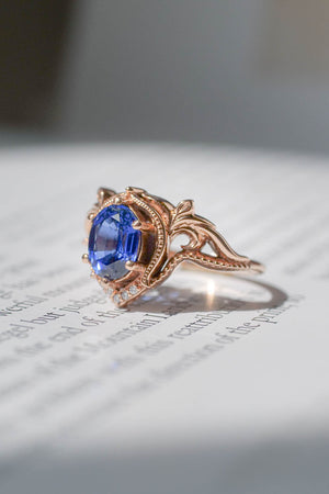 Lab sapphire engagement ring / Lida oval - Eden Garden Jewelry™