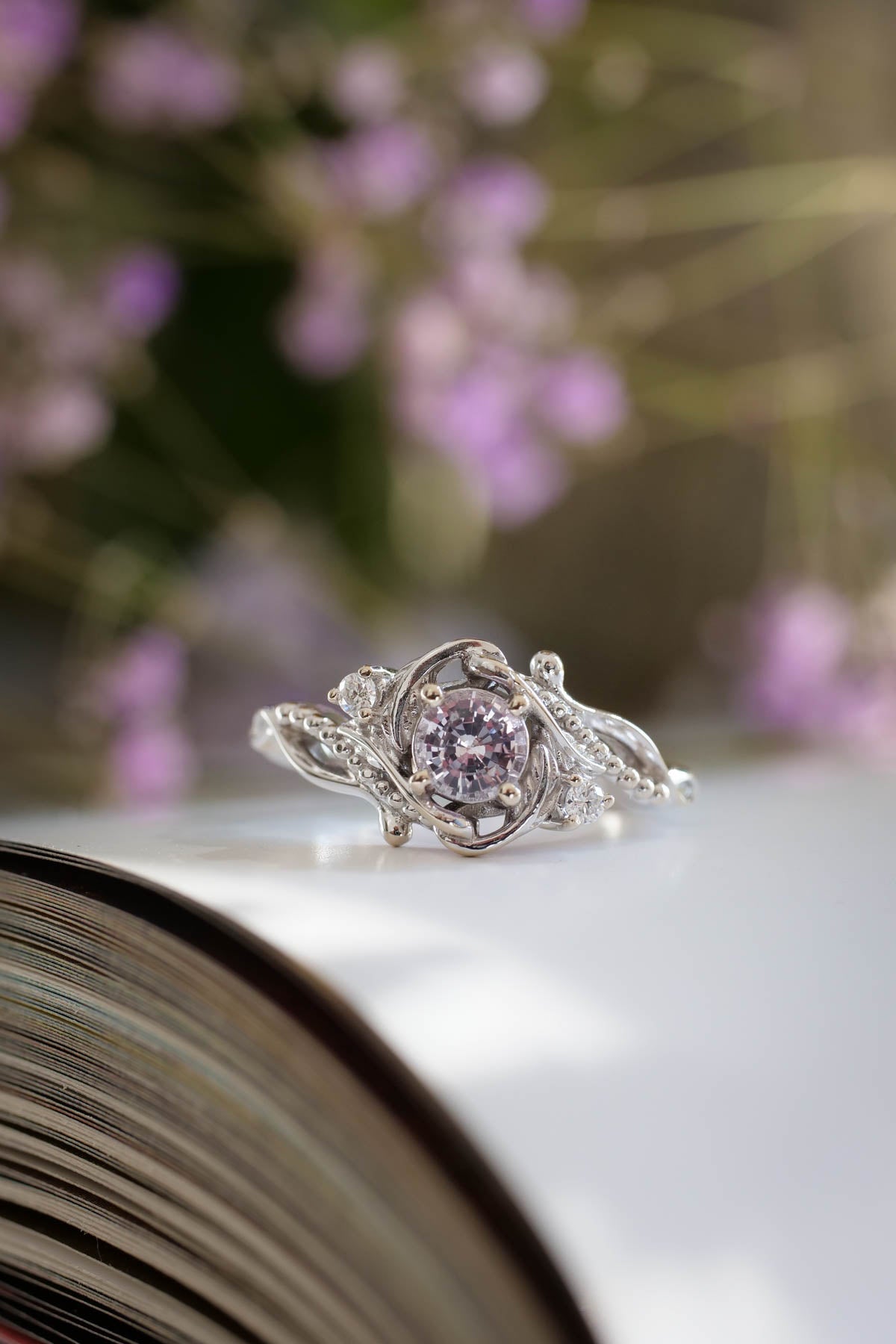 engagement rings with pink sapphire
