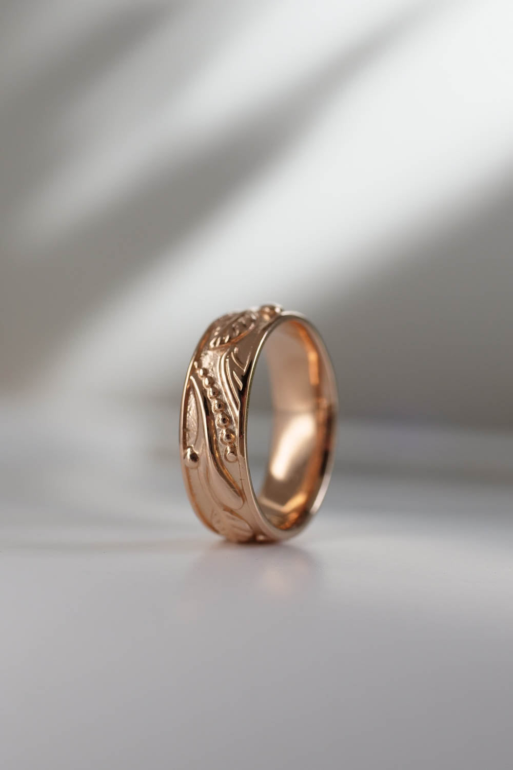 leaves rings, wedding band for man