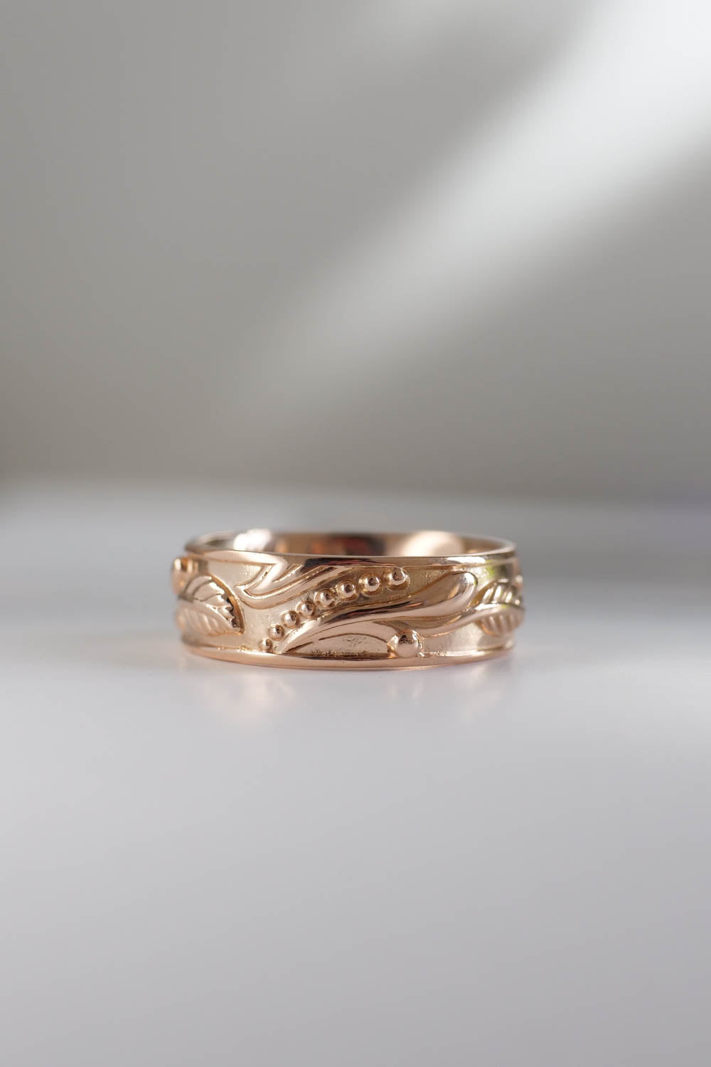 wedding band for man in rose gold
