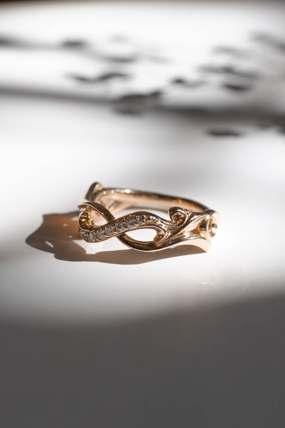 Princess Cut Infinity diamond Engagement Ring In 14K Rose Gold |  Fascinating Diamonds