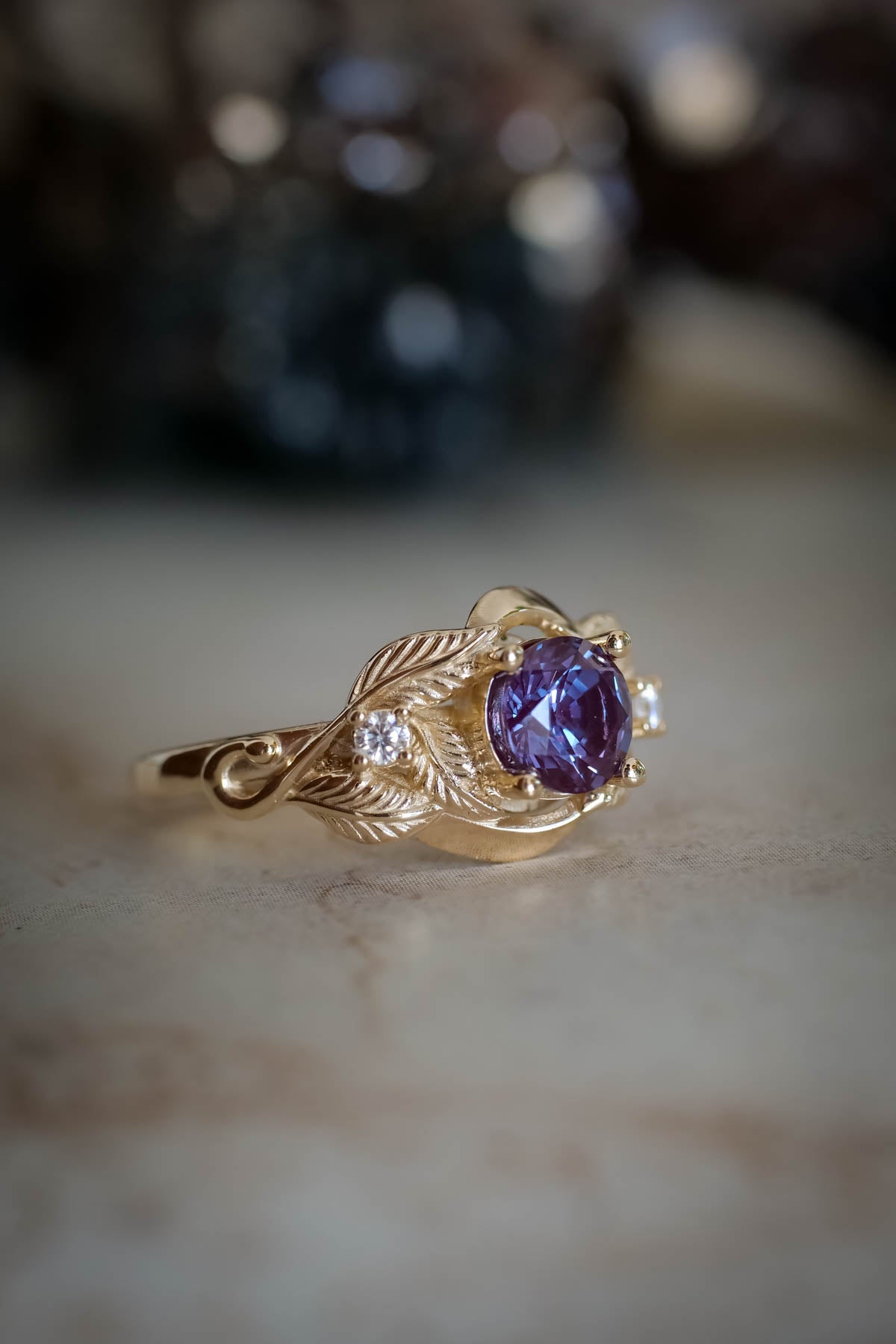 Amazon.com: Natural Amethyst double ring, purple stone curved ring, tiny  925 sterling silver ring, Amethyst ring, present for her (yellow-gold, 9.5)  : Handmade Products