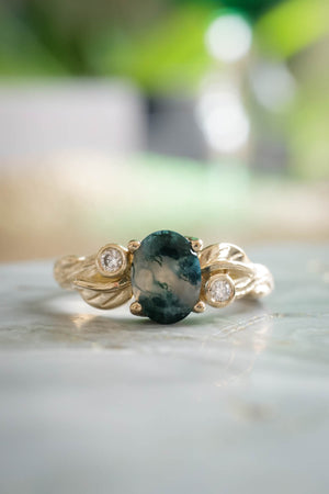 Arius vertical | 8x6 mm oval cut gemstone setting - Eden Garden Jewelry™