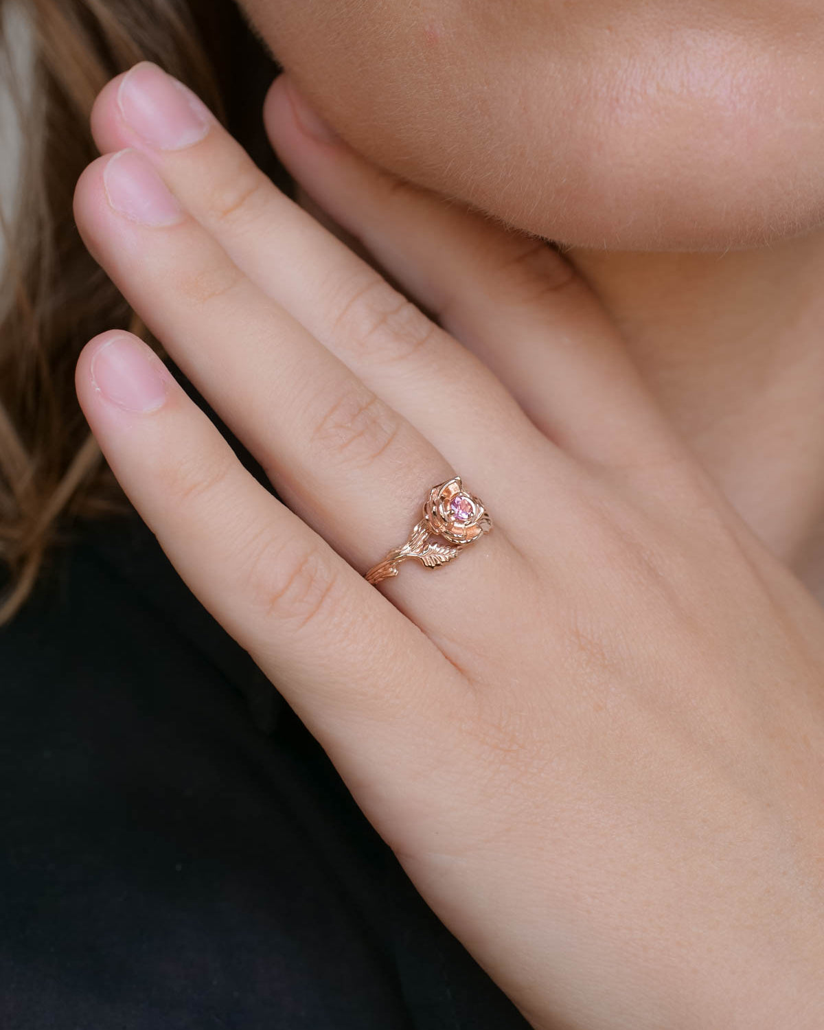 Rose shaped ring, flower engagement ring / Blooming Rose - Eden Garden Jewelry™