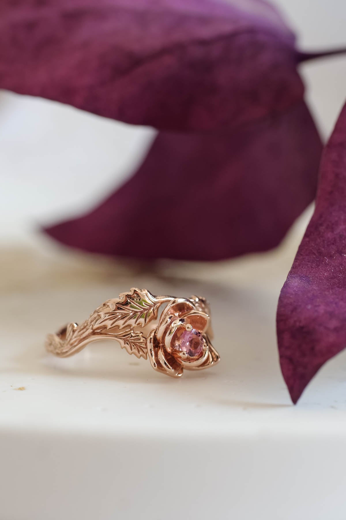 Rose shaped ring, flower engagement ring / Blooming Rose - Eden Garden Jewelry™