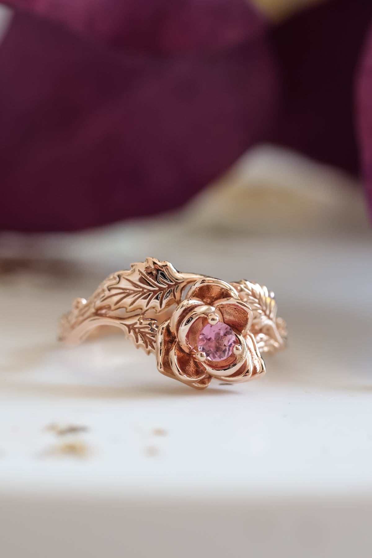 An Amazing Crafted Rose Gold Diamond Ladies Ring