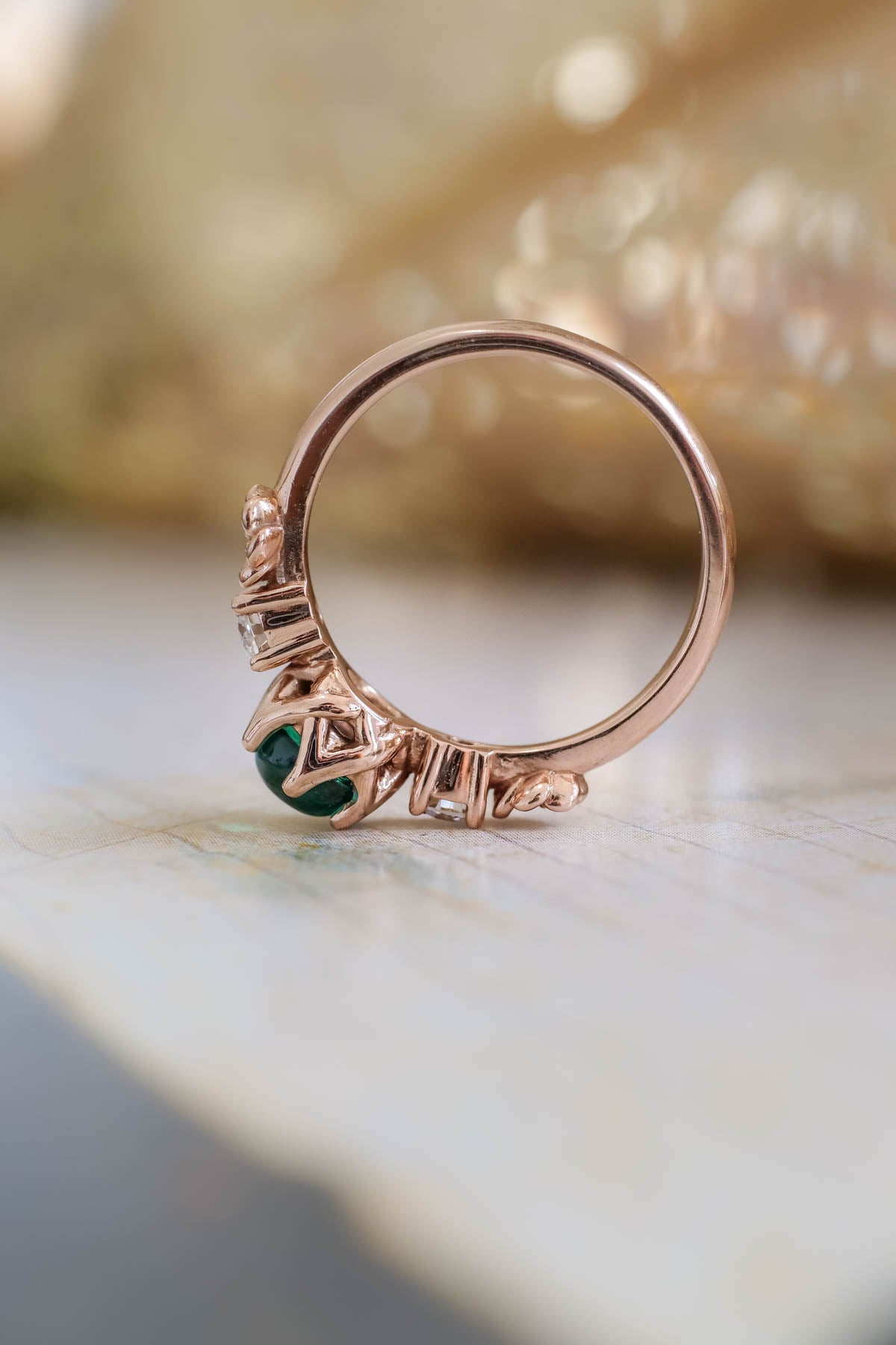 Emerald engagement ring, green engagement rings / Fiorella - Eden Garden Jewelry™
