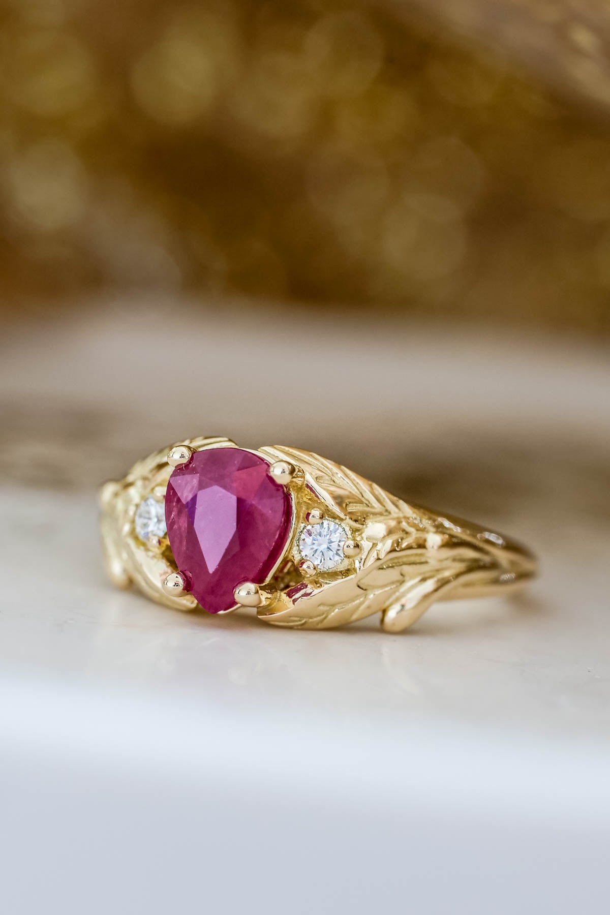 Gold Plated Ruby Ring – Kaari