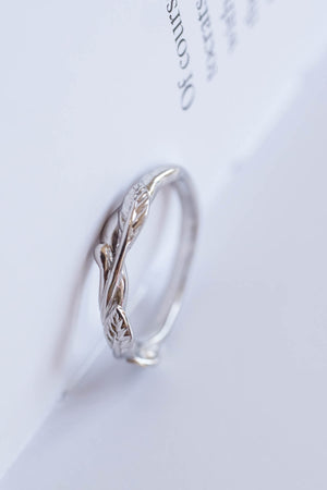 Curved twig ring, matching wedding band for our leaves rings - Eden Garden Jewelry™