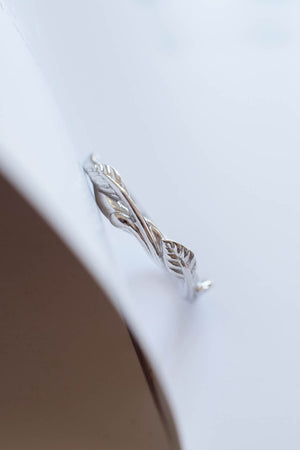 Curved twig ring, matching wedding band for our leaves rings - Eden Garden Jewelry™